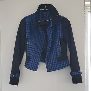 Blue and Black Houndstooth Jacket